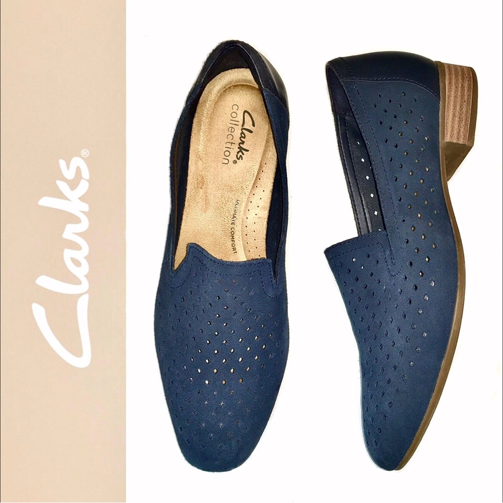 CLARKS Collection Juliet Hayes blue suede loafers